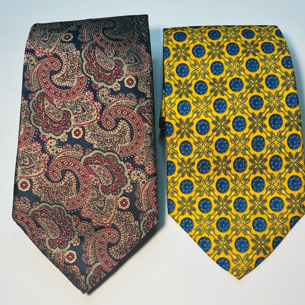 Lot of 2 Desantis Collection Ties Neckties 100% silk Made in Italy